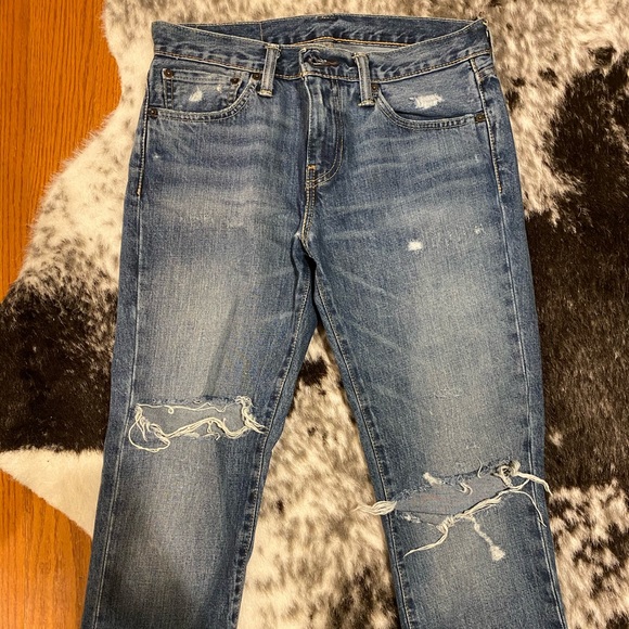 Levi 511 Mens Ripped Medium Wash Jeans 31/32